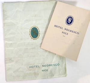 Hotel Negresco Nizza Francia Pranzo Cena Menù Gala Tè Lotto 2 Vintage 1954 Viaggio - Foto 1 di 8