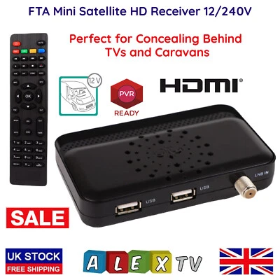 Free To Air DVB-S2 Full HD Mini Satellite Receiver ​12v-240v for Camping Caravan - Image 1 of 4
