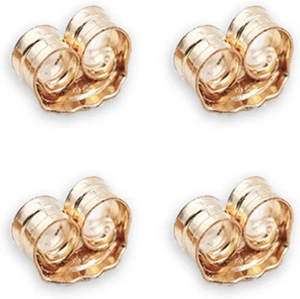 ERT 14K Gold Earring Backs - 4 Piece Replacement Yellow Gold Ear Locking for Stu - Picture 1 of 12