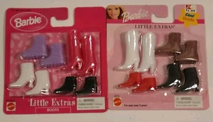 Barbie Little Extras Boots Shoes 4 Piece Set Mattel 1998  New Sealed + 1999 - Picture 1 of 2