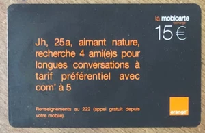 MOBICARTE COM'A 5 ORANGE EXEMPLAR MBC MOBI TELECARTE KARTE PHONE CARD GSM KARTE - Bild 1 von 2