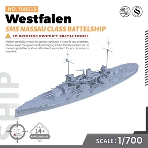 SSMODEL 1/700 Military Model Kit SMS Nassau Class Westfalen Battelship WAR GAMES
