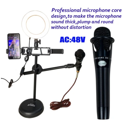 Wired Handheld Microphone Cardioid Elecrect Condense Complete Microphone Set Mic - Image 1 of 4