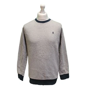 C967 MENS PENGUIN GREY CREW NECK LONG SLEEVE SPORTS SWEATSHIRT UK L EU 54 - Picture 1 of 4