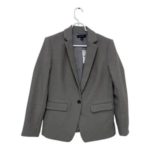 Ann Taylor Blazer Mantel grau Damen 6 gefüttert Stretch Kerbe Ein Knopf Business - Bild 1 von 7