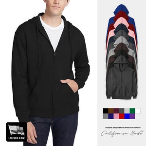 Mens Ultimate Heavyweight Zip Up Hoodie Jacket Fleece Essentials XS-5XL - Picture 1 of 35
