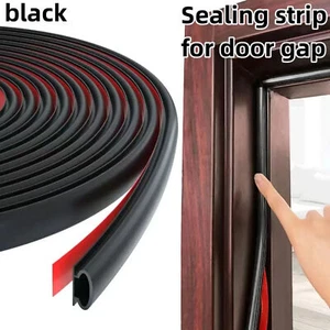 6m Black/Brown Rubber D Shape Weather Stripping Door Seal Strip Self-Adhesive - Picture 1 of 14
