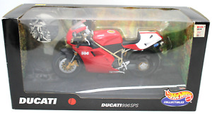 2000 Mattel 1/10 Red & White DUCATI 996SPS Motorcycle Racing Street Bike Sealed+