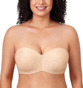 Delimira Beige Strapless Bra Minimizer Bandeau Underwire Women’s UK Size 38DD - Picture 1 of 6