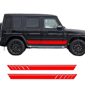 2 PCS Graphics Car Door Sticker For Mercedes-Benz G500 G63 Side Skirt Decals - Picture 1 of 7