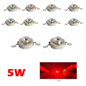 10x 5W LED SMD COB Chip Rosso Alta Potenza Perline Luce - Foto 1 di 2