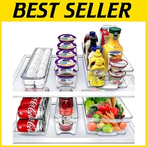 Multi-Functional BPA-Free Refrigerator Bins - 6 Piece Clear Organizational Set - Picture 1 of 9