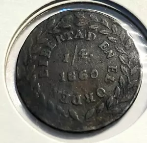 elf Mexico Department of Durango 1/4 Real Quartilla 1860 013 - Picture 1 of 2