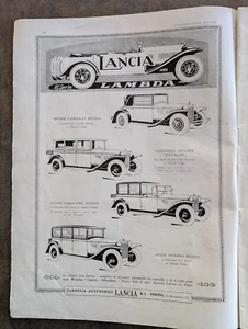 clipping Adversiting Lancia Lamba 8° serie 1929 da rivista 40 x 29,5 cm - Imagen 1 de 2