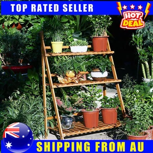 Multi-Layer Wooden Plant Stand Rack for Patio Balcony Garden Home Decor Display - Picture 1 of 19
