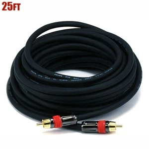 25FT Premium RCA Male to Male Digital Coax Audio Composite Video Subwoofer Cable - Picture 1 of 2