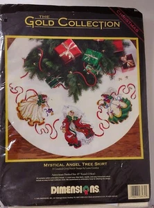 1995 Dimensions Gold Collection Mystical Angel Tree Skirt Cross Stitch Kit #8474 - Picture 1 of 5