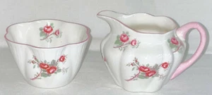 Shelley China *DAINTY SHAPE*ROSE SPRAY* 2 3/4" CREAMER & SUGAR - Picture 1 of 2