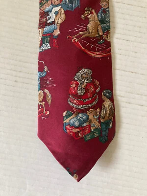 Corbata para hombre Wembley corbata seda Navidad mañana Santa villancicos hecha en EE. UU. Foto 1 de 4