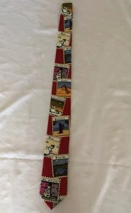 John Ashford necktie Christmas Snowman on vacation Stamps Men's Tie Fun - Picture 1 of 7