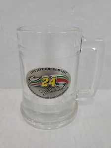 NASCAR Jeff Gordon Winston Cup Two Time Champion Glass Beer Stein Mug  1995 1997 - Picture 1 of 6