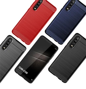 For Huawei P60 Art P50 Pro P40 P30 Smart Z Slim Fiber Carbon Soft TPU Case - Picture 1 of 16