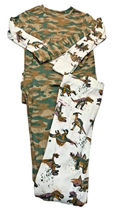 Carter's Just One You 4-PC Pajama Set Boys 8 Camo-Dinosaur Cotton Long Sleeve - Picture 1 of 6