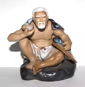 Vintage Chinese Elder Rice Worker Shiwan Clay Mudman Figurine CQ1 - Picture 1 of 8