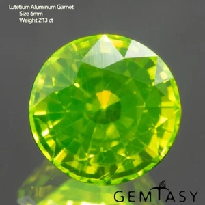 Cut stone - Lutetium Aluminum Garnet Yellow lab grown, Round 6mm 2.02-2.24ct - Picture 1 of 5