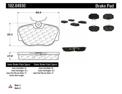 Disc Brake Pad Set fits 1986-1993 Saab 900 9000 C-TEK by Centric Foto 1 de 2