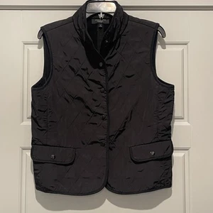 Talbots Women’s Quilted Vest Black M Petite - Picture 1 of 6