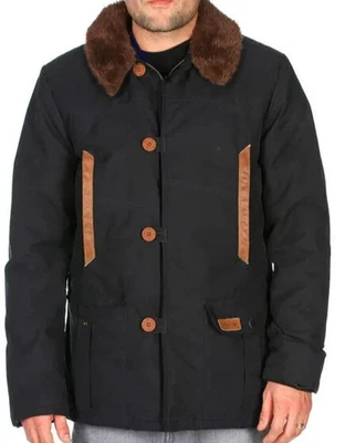 Volcom Domingo Jacket Black Faux Fur Lining Size M Vintage circa 2000s - Image 1 of 4