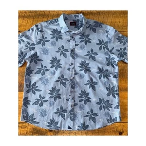 Mens UNTUCKit Blue Floral Slim Bairrada Linen Blend Hawaiian Camp Shirt Size XL - Picture 1 of 7