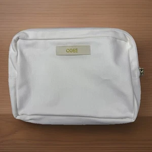 OGEE Weiß Canvas Kosmetik Make-up Tasche Reisetasche Reißverschluss Gold Reißverschluss - Bild 1 von 8