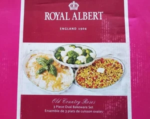 Royal Albert Old Country Roses Three Piece Oval Bakeware NEW IN THE BOX - Picture 1 of 4