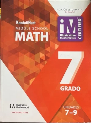 Middle School Math/ Spanish Edition/ Unit 7-9 Grade 7 /Workbook - Image 1 of 2