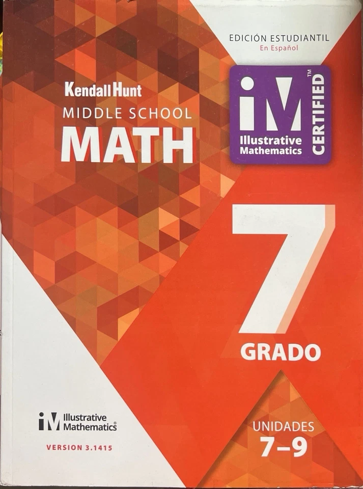 Middle School Math/ Spanish Edition/ Unit 7-9 Grade 7 /Workbook - Image 1 of 2