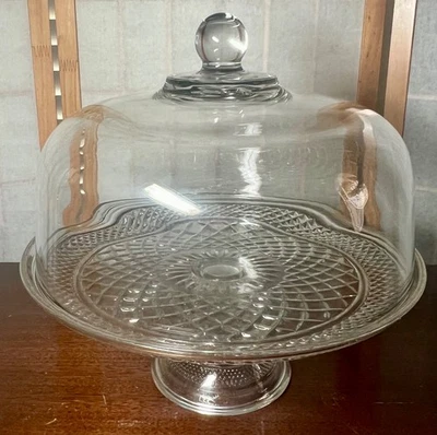 Anchor Hocking Wexford 2PC Footed Pedestal Cake Display Holder - Image 1 of 4