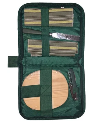 NUEVO Bolso de Mano Tres Eslabones Queso de Vino para 2 con Tablero de Queso Cuchillo Sacacorchos Servilletas Foto 1 de 4