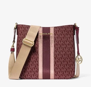 Michael Kors Jet Set Small Signature Logo Metallic Messenger Bag - Neu mit Etikett - Bild 1 von 10