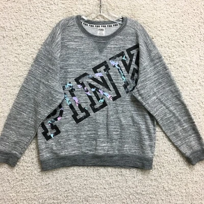 Suéter ROSA Victorias Secret Grande Adulto Gris Brezo Cuello Redondo Pullover Para Mujer Foto 1 de 4