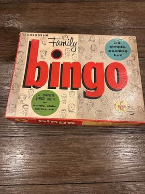 Transogram Family Bingo Board Game 1956  Family Game Night. Vintage  - Image 1 of 4