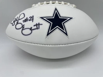 Ezekiel Elliott Autografiado Dallas Cowboys Logo Fútbol - Beckett con Holograma Foto 1 de 4