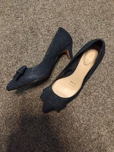 Debut Debenhams Shoes Size 5 Widd Fit Blue Sparkly Heels Stiletto Worn Once - Picture 1 of 9