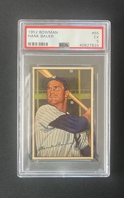 Tarjeta de colección Bowman Hank Bauer #65 Yankees 1952 PSA grado 5 - EX Foto 1 de 2