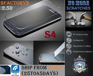 2.5D 9H REAL Tempered Glass Screen Protector Samsung Galaxy S4 S 4 Vitre Trempé - Picture 1 of 8