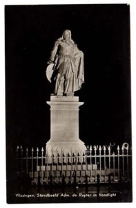 Vintage Postcard Photo Vlissingen Netherlands Statue Standbeeld Adm. Ruyter  - Picture 1 of 2