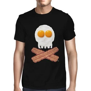 Camiseta 1Tee Para Hombre Pirata Tocino Huevos Cruzados Huevos Calavera - Imagen 1 de 6