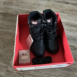 NEW Hunter Rebel Explorer Black Lace Leather Combat Boot US Size 6 - Picture 1 of 6