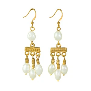 24k Gold Plated Roman Earrings | Across The Puddle - Picture 1 of 3